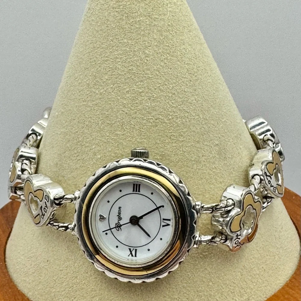 Brighton Garden Grove Flowers Hope Love Silver Gold Watch 8